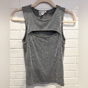 Black and white striped tank top